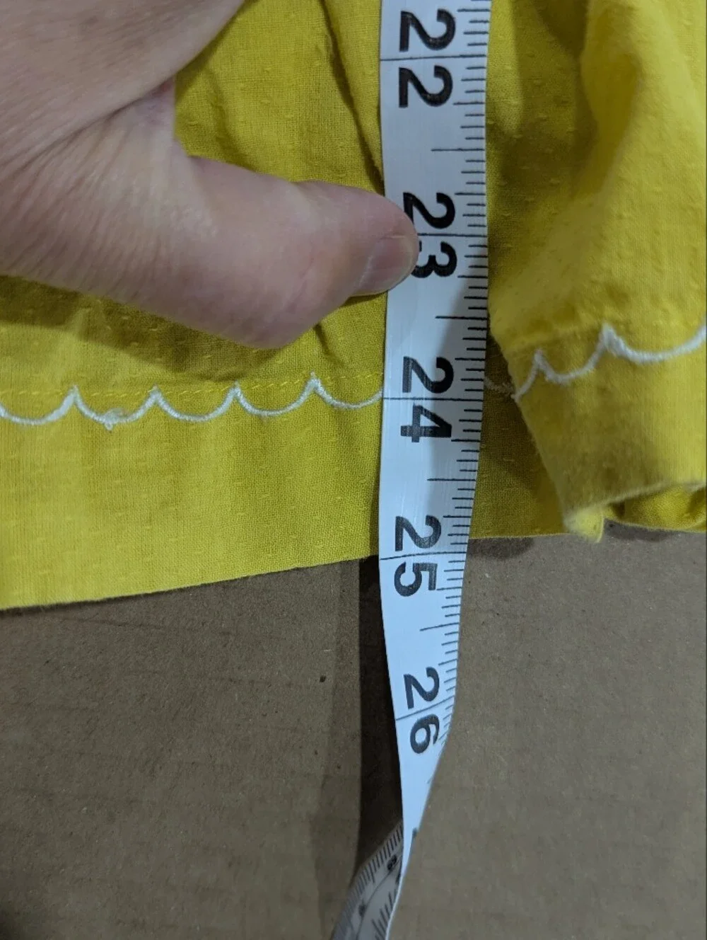 Mini Boden Girls Dress Golden Yellow Blue Flowers White Embroidery Sz 6-7Y 122cm